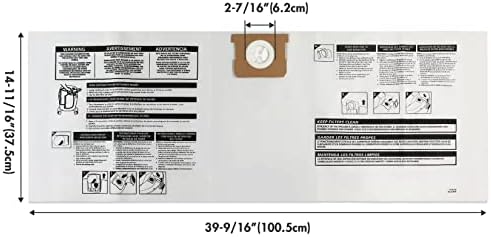 Shop-VAC 90662 Saco de filtro de coleção descartável de 10-14 galões, 6 pacote de 6