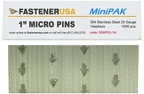 1 Micro Pin Nails 23 bitola aço inoxidável 1m minipak