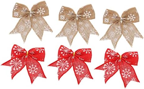Toyandona 6pcs gravata borboleta Presente ornamentos ADORNOS PARA DE Natividade Ornamentos Vermelho