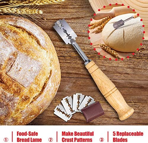 RORECAY Bread Banneton Provoing cesto Conjunto de 2, 9 polegadas e 10 polegadas cestas de fermento