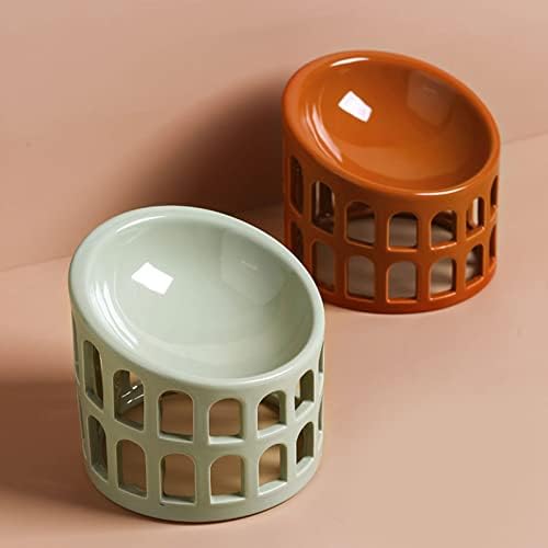 Comeone Ceramic Tilted elevou Pet Bowls para gatos e cães elevados tigela de gato tigela de água