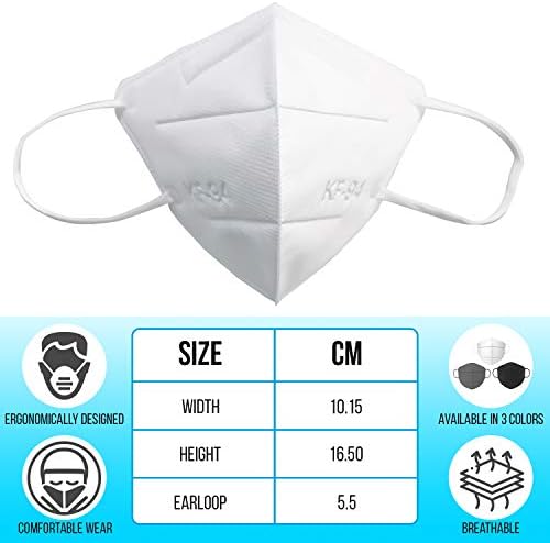 10 peças kf94 máscara máscara facial - Proteção em 3 camadas - Máscara facial respirável - Feito na Coréia - Filtração>