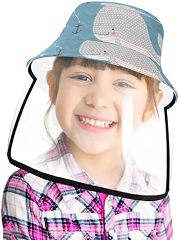 Chapéu de proteção para adultos com escudo facial, chapéu de pescador anti -sun bap, desenho animado