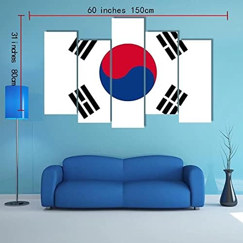 Ergo e bandeira nacional de arte da parede da Coréia do Sul, impressionante pintura esticada pronta para