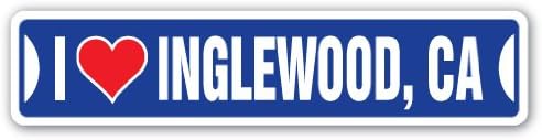 I Love Inglewood, California Street Sign CA City State US Wall Road Décora Presente