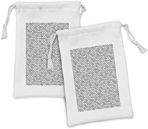 Conjunto de bolsas de tecido cinza e branco lunarable de 2, elementos de construção de parede