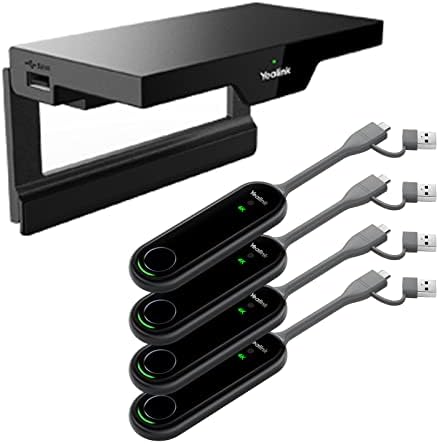 Yealink Roomcast Wireless HDMI Transmissor e receptor 4K, Sistema de apresentação sem fio de lançamento