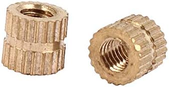 X-dree m4 x 6 mm fêmea fêmea bronze bronze inserção roscada porcas de incorporação 500pcs (m4 x 6 mm rosca hãs inserciones