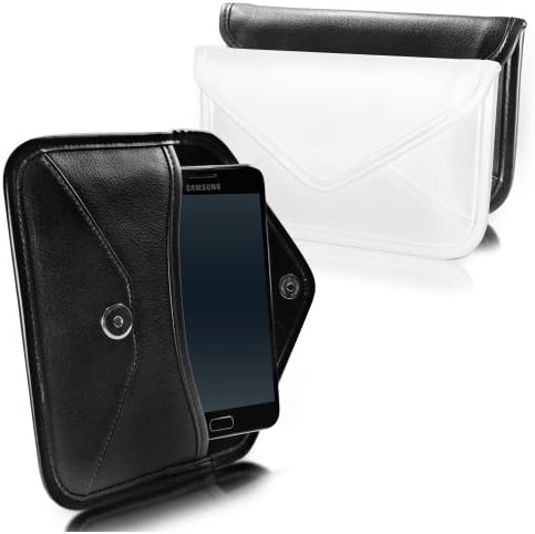 Caixa de ondas de caixa compatível com Samsung Galaxy J7+ - Bolsa mensageira de couro de elite, design de envelope