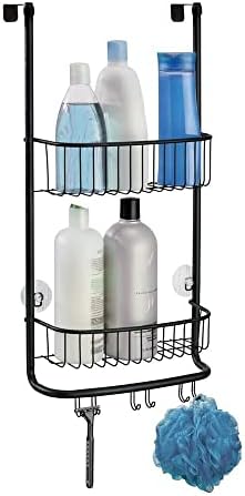 Idesign Over-the-toor Hanging Shower Caddy Organizer, The FormA Collection-12 ”x 6,5” x 24 ”, Black