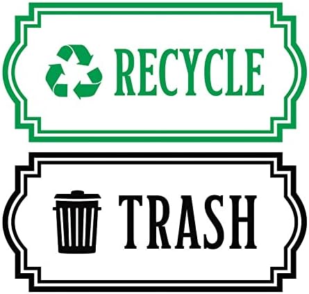 Recicle e lixo decalque elegante para organizar latas de lixo ou recipientes de lixo e paredes - estilo de
