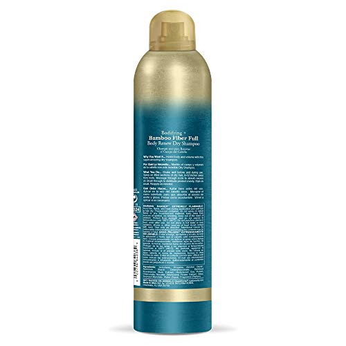 OGX Bodinisty + Bamboo-Fiber-Full Corpo Renove Shampoo seco, 5 onças, Bodificante + Fibra de Bambu cheia