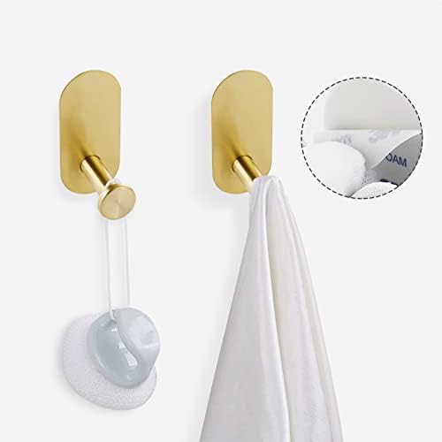 Acessórios de hardware de banheiro dourado escovado Augegel Conjunto de 5 peças, conjunto de toalhas adesivo