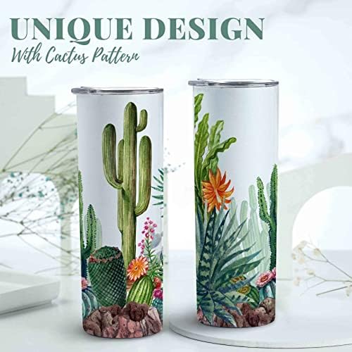 Onebttl Funny Cactus Gifts Cactus Lovers, cactos impressos de 20 onças de aço inoxidável com tampas