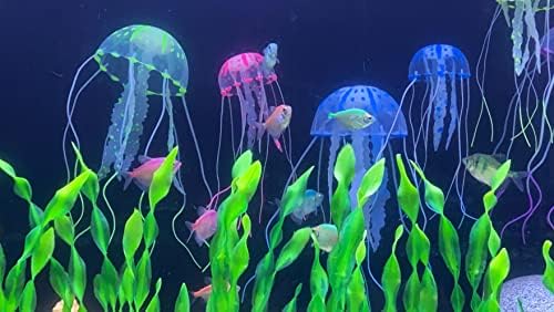BEGONDIS 18PCS Jelly Peixe Artificial Fish Plantas de Aquário Artificial Conjunto de Plantas, Plantas de Plástico