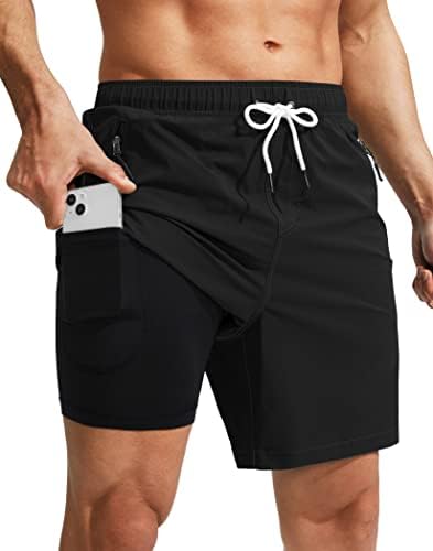 Turncos de natação masculinos de Viodia com revestimento de compressão shorts de tábuas secas rápidas roupas