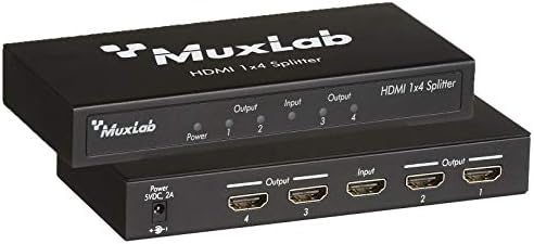 MUXLAB 1X4 HDMI SPLITTER 1 em 4 OUT, suporta 3d 4K @ 30Hz Full HD 1080p @ 60Hz para Xbox PS4