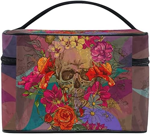 Bolsa de maquiagem Hauye Rose Skull Travel Bags Cosméticos Cague de trem Organizador Hasoléticos