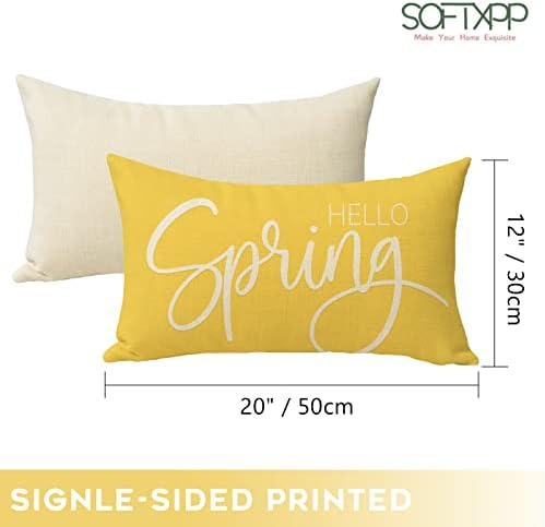 Softxpp Hello Spring Lombar Decorativo Tampa de travesseiro, decoração retangular da casas de almofada