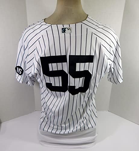 2021 New York Yankees Domingo German 55 Jogo emitido POS Usou White Jersey 16º - Jogo usou Jerseys MLB