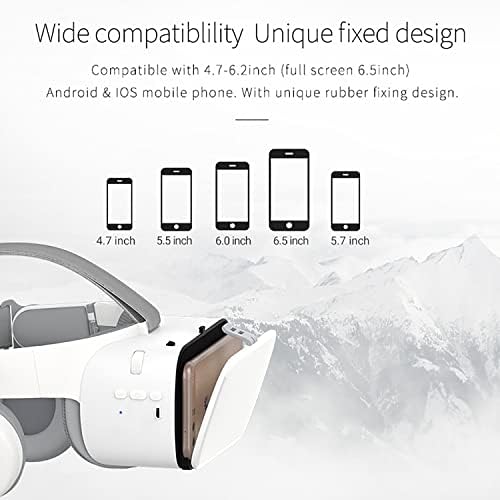 Fone de ouvido VR para óculos de realidade virtual 3D do celular com óculos Bluetooth VR com controle remoto ， Realidade