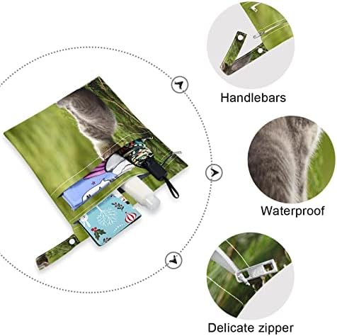Erkies amável gato molhado e seco sacos 2pcs Organizador multifuncional reutilizável à prova d'água