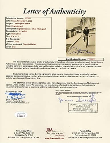 Christopher Reeve assinou o Autograph 8x10 Foto A W/ James Spence Autenticação JSA Coa - Clark Kent Superman Stud,