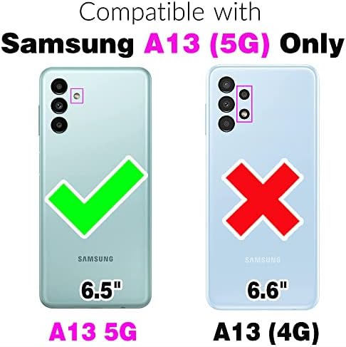Compatível com a capa da carteira Samsung Galaxy A13 5G e a capa de telefone do portador de células do
