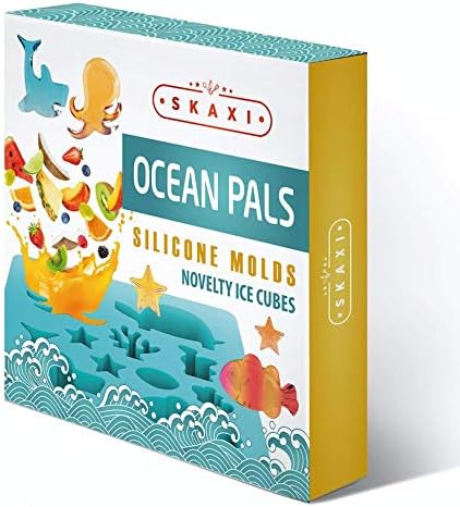 Bandeja de molde de silicone dos amigos do oceano Skaxi, perfeito para fazer sabão cubos de gelo Jello Candy Baking