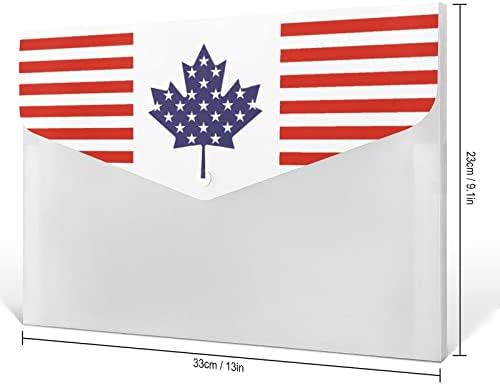 Pasta de arquivo em expansão da bandeira canadense americana 6 bolsos Documentos de acordeão Organizador