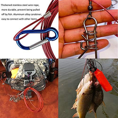 Laiborec Fish Stringer, Fishing Stringer Clip Live Fish Lock, com estilos/fivelas de alta resistência, Kit