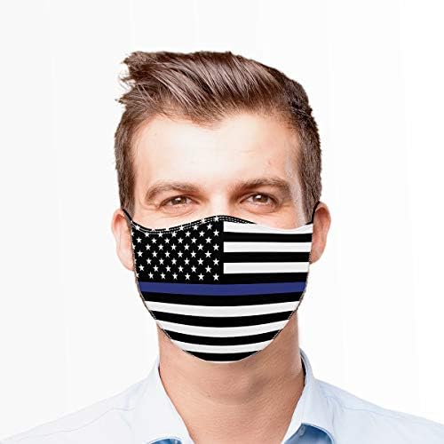Briarwood Lane Linha azul fina reutilizável pano patriótico EUA Máscara facial