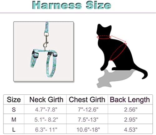 Arnês de gato e coleira prevista para o gatinho da prova de escape Walking Ajuste no arnês de arnês de estilo H