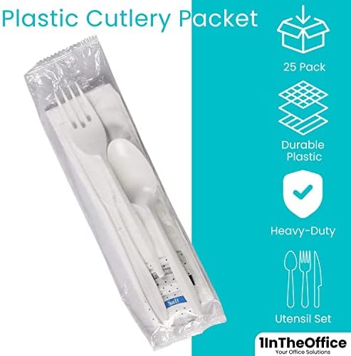 1Inthehome utensils de plástico embrulhados individualmente, pacotes de talheres de plástico, colheres e
