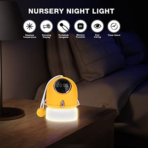 Kathluce Luz noturna fofa para o quarto da criança, lâmpada de viveiro recarregável, luz noturna LED para