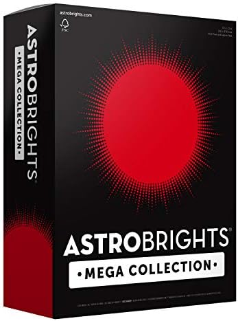 Astrobrights Mega Collection, Cardstock colorido e Astrobrights Mega coleção, cartolina colorida e Astrobrights