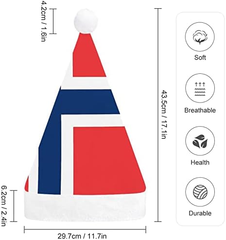 Bandeira do chapéu de natal da Noruega, chapéu travesso e lindos chapéus de Papai Noel com borda