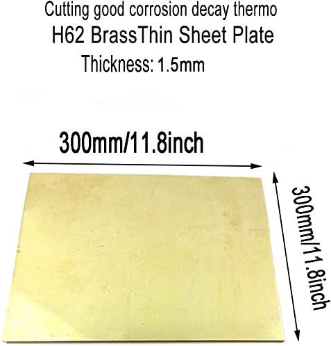Folha de latão Huilun H62 Placa de latão Tamanho personalizado Modelo CNC Modelo de molde DIY Ponta da almofada 1. 5mm 1pcs Placas de latão