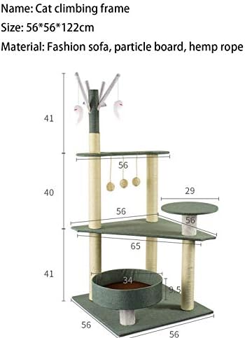 Hammock de torre de gato fofo robusto prevenção de queda durável fácil de montar o playground de gato de economia