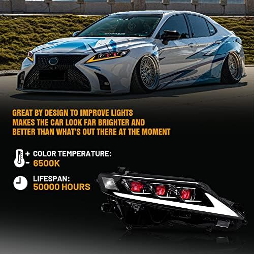 Novo farol para os faróis de Toyota Camry 2018-2023 SE XSE LE XLE TRD TRD FARÇO CONJUNTO 6 LENS Demon Eye 8th Gen