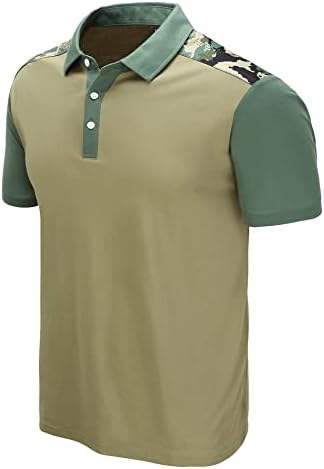 Camisas táticas de Zity para homens camisas de golfe militares de manga curta com colares de camiseta