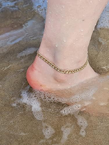 Moda 21 Tornilha para mulheres Electro Gold Banchete de tornozelo - Feito na Coréia