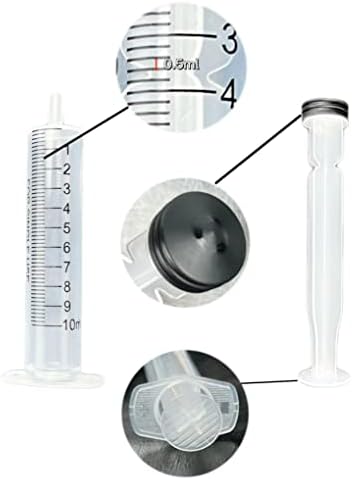 HXDISWSM 10 pacote 10ml/cc seringa plástica Medição da seringa com medição para laboratórios científicos, medindo