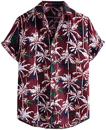camisa havaiana de manga curta de manga curta