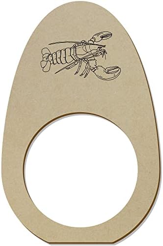 Azeeda 5 x 'lagosta' anéis/suportes de guardanapo de madeira