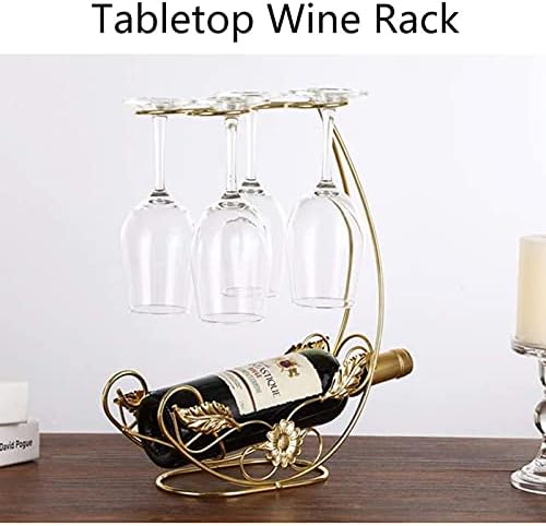 Deorbob mesa de mesa de mesa e suporte de sumware segura 1 garrafa e 4 copos de copos de bancada de bancada de bancada Golden-Golden Golden Ware Red Racks Racks Organizador