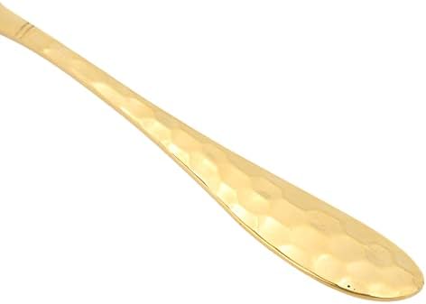 Home Fork, Material de latão Longo Jantar de estilo martelado Spoons Definir construção ergonômica