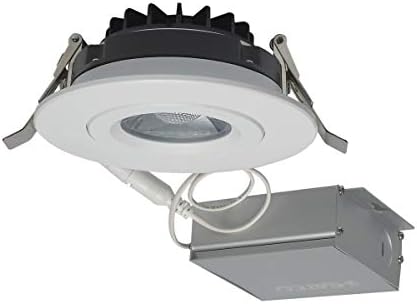 SATCO S11618 12 WATT LED Direct Wire Downlight; Gimbaled; 4 polegadas; 3000K; 120 volts; Dimmable; Redondo;