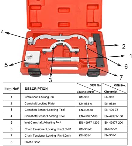 JoyTube Turbo Motor Timing Tool Kit para Chevy Vauxhall Opel Cruze 1.0 1.2 1.4, eixo de cames segurando ferramenta de travamento en-499977-100 en955 km955