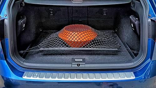 Rede de carga de porta -malas de carros - Made e se encaixa de veículo específico para a Volkswagen Golf Alltrack 2017-2020 - Organizador de armazenamento de malha elástico - Acessórios premium - Rede de bagagem de carga de tronco para Golf Alltrack